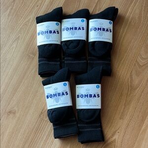 Bombas Black Casual Socks with Ribbed Texture (set of 5)